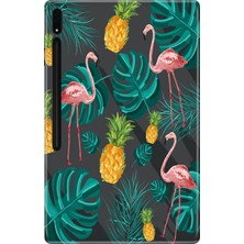 Adasena Samsung Galaxy Tab S10+ Plus SM-X820 12.4" Kılıf Tablet Için Desenli Silikon Kapak - Pinkflamingo