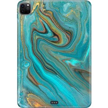 Adasena Apple iPad Pro 12.9" 4.nesil (MY2H2TU/A) Kılıf Tablet Için Desenli Silikon Kapak - Liquid Mermer