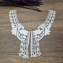 Kaf Kumaş Beyaz Güpür Dantel Yaka 1 Takım | Model 3