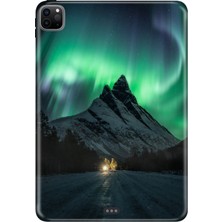 Adasena Apple iPad Pro 12.9" 4.nesil (MY2H2TU/A) Kılıf Tablet Için Desenli Silikon Kapak - Kuzey Işıkları