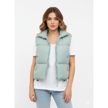 Volans Moda Yakalı Şişme Yelek Yeşil