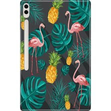 Adasena Samsung Galaxy Tab S8 Ultra SM-X900 14.6" Kılıf Tablet Için Desenli Silikon Kapak - Pinkflamingo