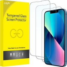 cayk, iPhone 13 Pro Max ile Uyumlu 2'li Paket Tam Kapsama Koruma Camı Şeffaf