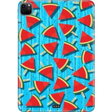 Adasena Apple iPad Pro 12.9" 4.nesil (MY2H2TU/A) Kılıf Tablet Için Desenli Silikon Kapak - Dilim Karpuz