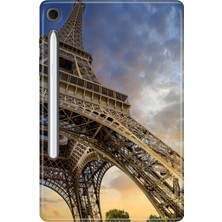 Adasena Samsung Galaxy Tab S10 Lite SM-X400 10.9" Kılıf Tablet Için Desenli Silikon Kapak - Eyfel Paris