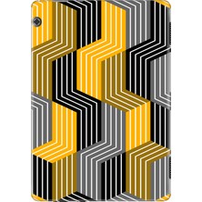 Adasena Huawei Mediapad T5 10.1" Kılıf Tablet Için Desenli Silikon Kapak - Küp Yüzey