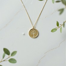 Nova Grup Hayat Ağacı Figürlü Yuvarlak 14 Ayar Altın Kolye