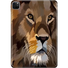 Adasena Apple iPad Pro 12.9" 4.nesil (MY2H2TU/A) Kılıf Tablet Için Desenli Silikon Kapak - Aslan
