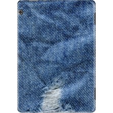 Adasena Huawei Mediapad T5 10.1" Kılıf Tablet Için Desenli Silikon Kapak - Jean