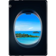 Adasena Huawei Mediapad T5 10.1" Kılıf Tablet Için Desenli Silikon Kapak - Uçaktan Bakış