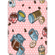 Adasena iPad Air M2 11" 6.nesil MUWC3TU/A Kılıf Tablet Için Desenli Silikon Kapak - Kahve Molası