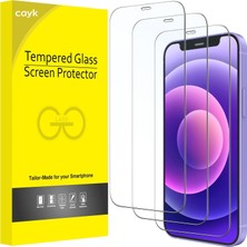 cayk, iPhone 12 Pro Max ile Uyumlu 2'li Paket Tam Kapsama Koruma Camı Şeffaf