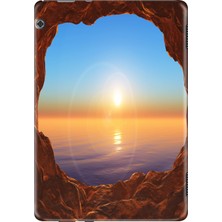 Adasena Huawei Mediapad T5 10.1" Kılıf Tablet Için Desenli Silikon Kapak - Cool Manzara