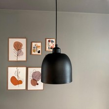 Bamyum Deep Siyah Ince Eskitme Ufo Başlık Tekli Avize Sarkıt Salon Mutfak Butik Lamba Aydınlatma Avizeler