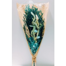 Oso Home Özel Günler Için 1 Demet Kurutulmuş Çiçek Buketi Yeşil Tonlar 55 cm