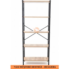 Dulgera Anka 5 Raflı Metal Kitaplık – Şık Tasarımlı Çalışma Odası Rafı, Çok Amaçlı Raf