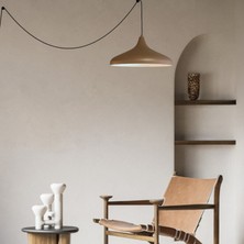 Bamyum Champion Sütlü Kahve Fişe Takılabilir Tekli Avize Sarkıt Ofis Oturma Odası Aydınlatma Sarkıt Lamba