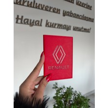 Renault Deri Dikişli Araç Ruhsat Kılıfı Kabı Oto Ruhsatlık Araba Ruhsat Koruyucu