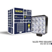  niken çalışma lambası 16 ledli kare 22-27w