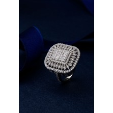 Innuendo 925 Ayar Gümüş Baget Çok Taşlı Yüzük