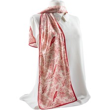 Çiçek ve Kuş Desenli Fular 30X140