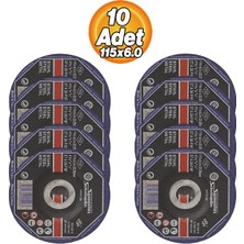 Badem10 Metal Kesme Taşı 10 Adet 115X6X22MM Taşlama Dayanıklı Yüksek Performanslı Uzun Ömürlü Kesici Disk