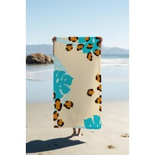 Dolce Mariee Dijital Baskı Plaj Deniz Havlusu Leopar Desenli Peştamal HVL0189