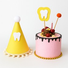 Aloha Concept Ilk Dişim Çıktı Sarı Parti Şapka Seti Pasta Süslü