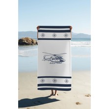 Dolce Mariee Dijital Baskı Plaj Deniz Havlusu Helikopter Desenli Peştamal HVL0227