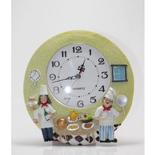 Tp Buğz Aşçı Tasarımlı Polyester Duvar Saati Model 4