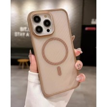 Kılıf House Iphone Uyumlu Metal Çerçeveli Mat Şeritli Magsafe Destekli Kılıf