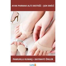 Letsii Yumuşak Pamuklu Ayak Parmak Altı Desteği 2 Adet Siyah Ten