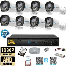 Vartek Bilişim 8 Kameralı Full HD Güvenlik Kamera Seti 500GB HDD 5MP Gece (Renkli) Görüşlü - Sabit IP Gerektirmez