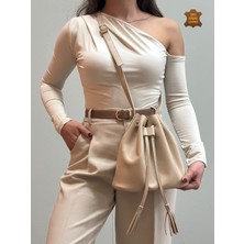 MaVaux Urban Serisi %100 Hakiki Deri Püsküllü Yavrulu Modern Tasarım Omuz, Çapraz Çanta