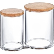 Royal Gross Ahşap Kapaklı Ikiz Pamukluk Organizer – Makyaj Düzenleyici