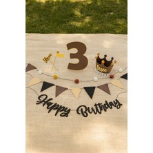 Aloha Concept 3 Üç Yaş 3 Aylık Happy Birthaday Iyi Ki Doğdun Parti Şapkalı Set