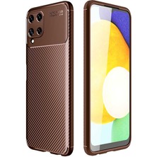 Akare Galaxy M22 Kılıf Akre Negro Silikon Kapak-Kahverengi