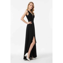 Wilcoom Parlak Kalın Topuklu Önü Taş Detaylı Abiye Gelin Kadın Ayakkabısı