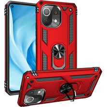 Akare Xiaomi Mi 11 Lite Kılıf Akre Vega Kapak-Kırmızı
