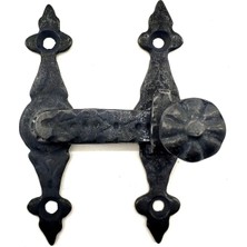 Buğz Antika Tarz Dekoratif Pirinç Kapı, Pencere Mandalı - 82X65 Mm, Oksit