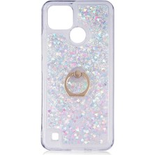 Akare Realme C21 Kılıf Akre Milce Kapak-Gümüş