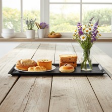 Külsan 105816.BL - Maya Siyah Dikdörtgen Tabak 58X16 Cm, Thermoset Melamin