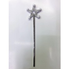 Buğz Yıldız Peri Asası Sihirli Değnek Beyaz Ponponlu