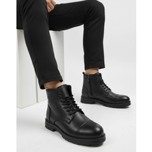 Modanı Seç Erkek Kürklü Suni Deri Bağcıklı Askeri Postal Bot – Siyah/kahve/taba – 40-44