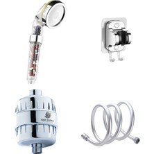 Mak Supply Mak Set Duş Filtresi ,duş Başlığı Filtreli, Yapışkanlı Askısı Mafsal ve Duş Hortumu 150CM, 4 Lü Set.