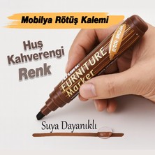 Badem10 Huş Kahverengi Renk Mobilya Rötuş Kalem Ahşap Masa Sehpa Dolap Parke Çizik Giderir Çatlak Kapatır