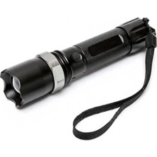 Buğz KM-110 Profesyonel Şarjlı El Feneri Ledli+Flashlight+Zoom Özellikli  Aparatlı 6 Parça Full Set