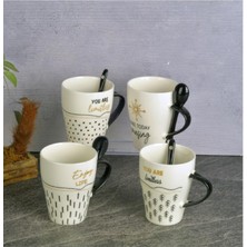 Tohana THN12003 Porselen Kaşıklı Kupa