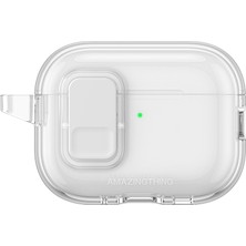 Airpods Pro 3 Uyumlu Amazingthing Magnetik Kilit Tasarımlı Minimal Serisi Kılıf Şeffaf