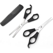 Buğz Kuaför Seti Saç Kesme ve Inceltme Makası Tarak Hediye 3lü Set